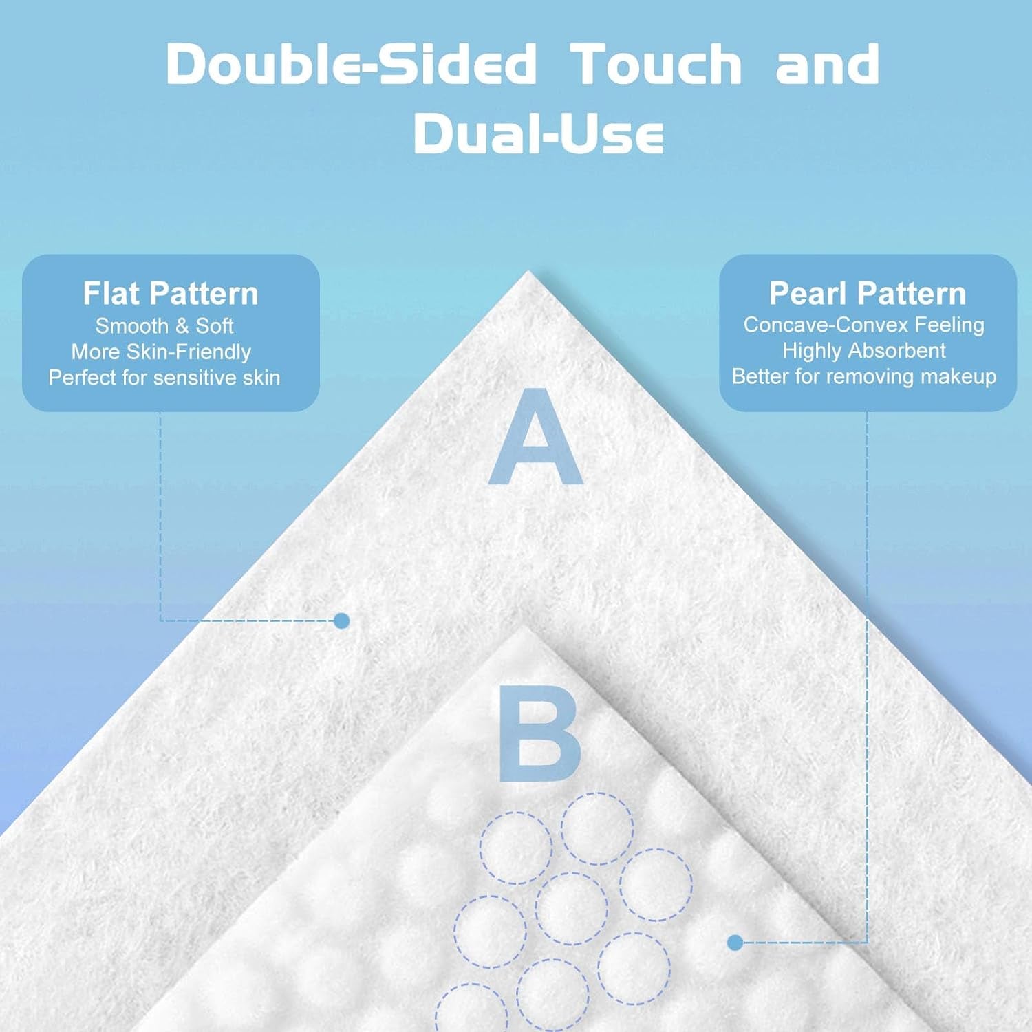 Cotton Facial Dry Wipes 100 Count, Deeply Cleansing Disposable Face Towel Wash Cloth, Multi-Purpose for Skin Care, Make-Up and Face Wipes (2 Pack)